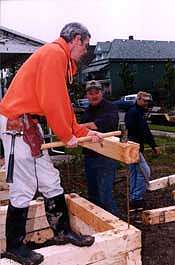 guy hitting something with blunt object
